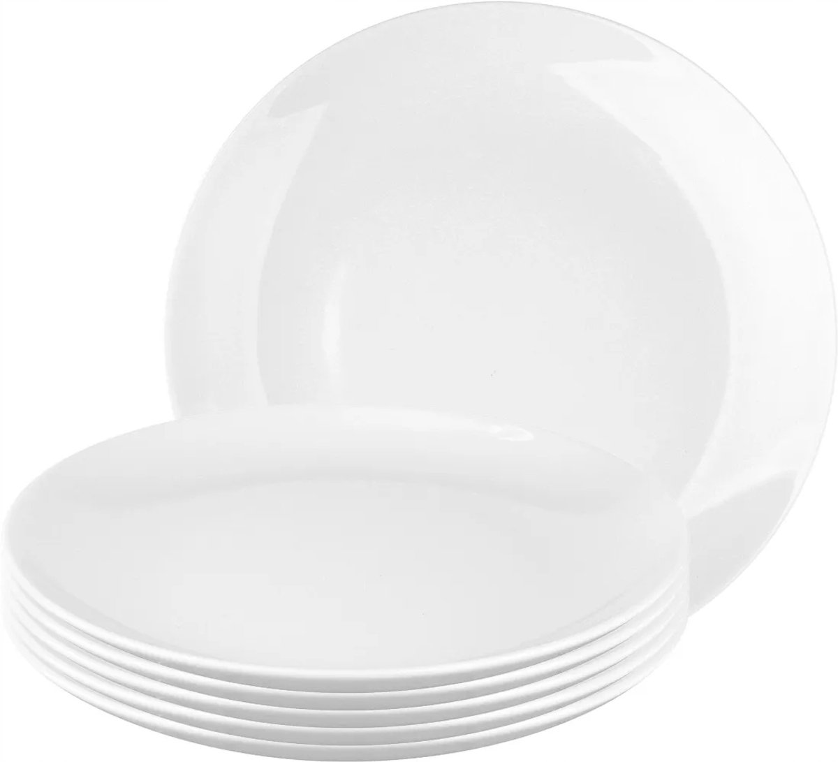 MariaPaula Moderna Witte Porseleinen Dinerborden Set - 6 stuks, 24 cm