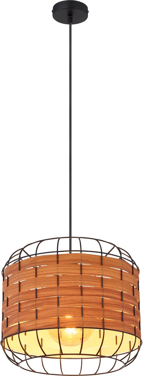 Hanglamp ELMAR 35.0 cm 1-lichts Zwart, Hout