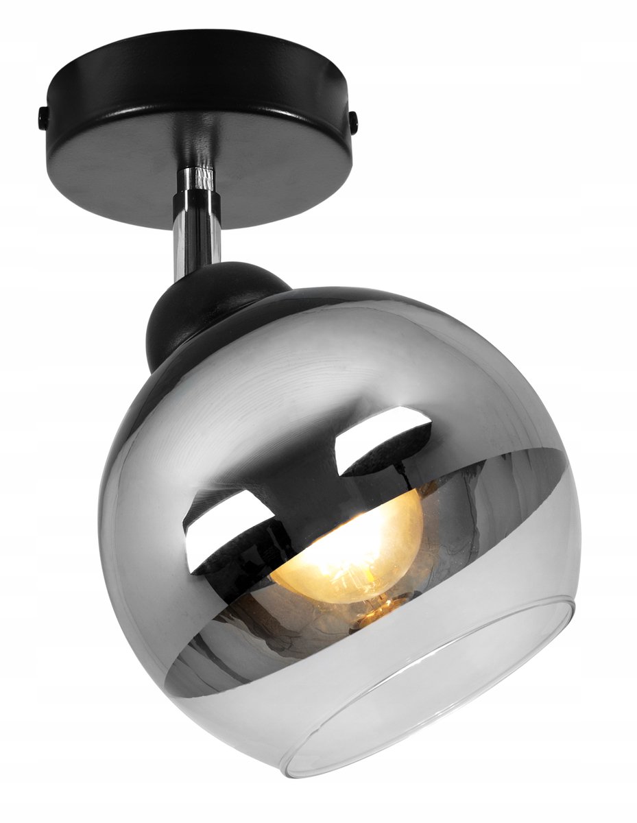 Chromen Plafondlamp met Glazen Bol - Stijlvolle Wandlamp