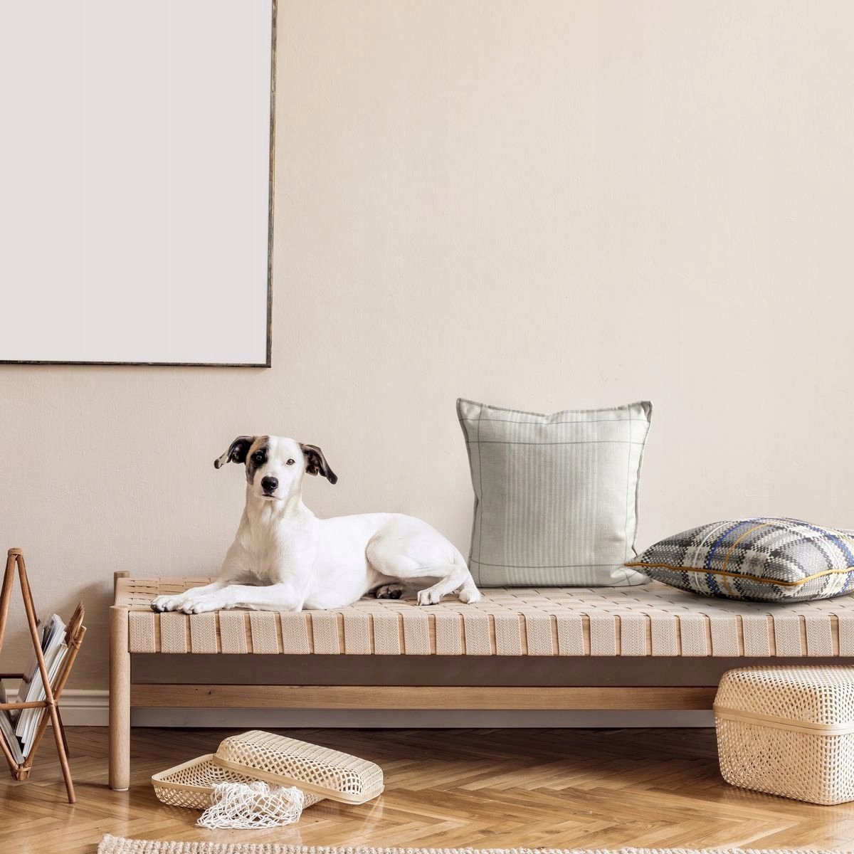 Decoratieve Kussenhoes 45x45 cm - Wit Grijs Gestreept Velours