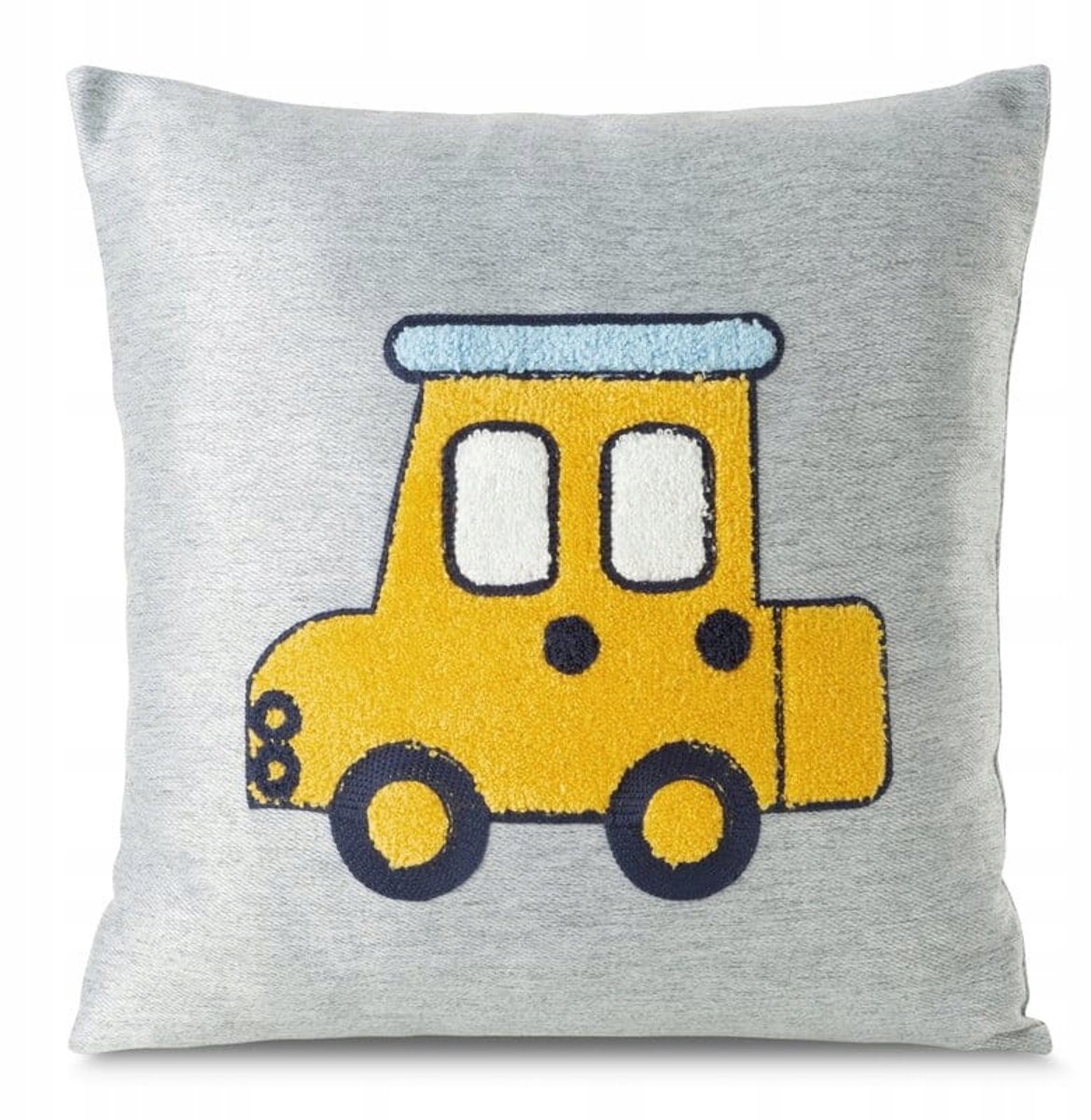 Alvin Kussenhoes 45x45cm Staalgrijs met Kinderprint