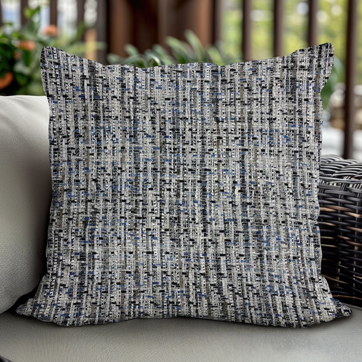 Rita Sierkussen 40x40 cm Zwart Blauw - Stijlvolle Decoratie