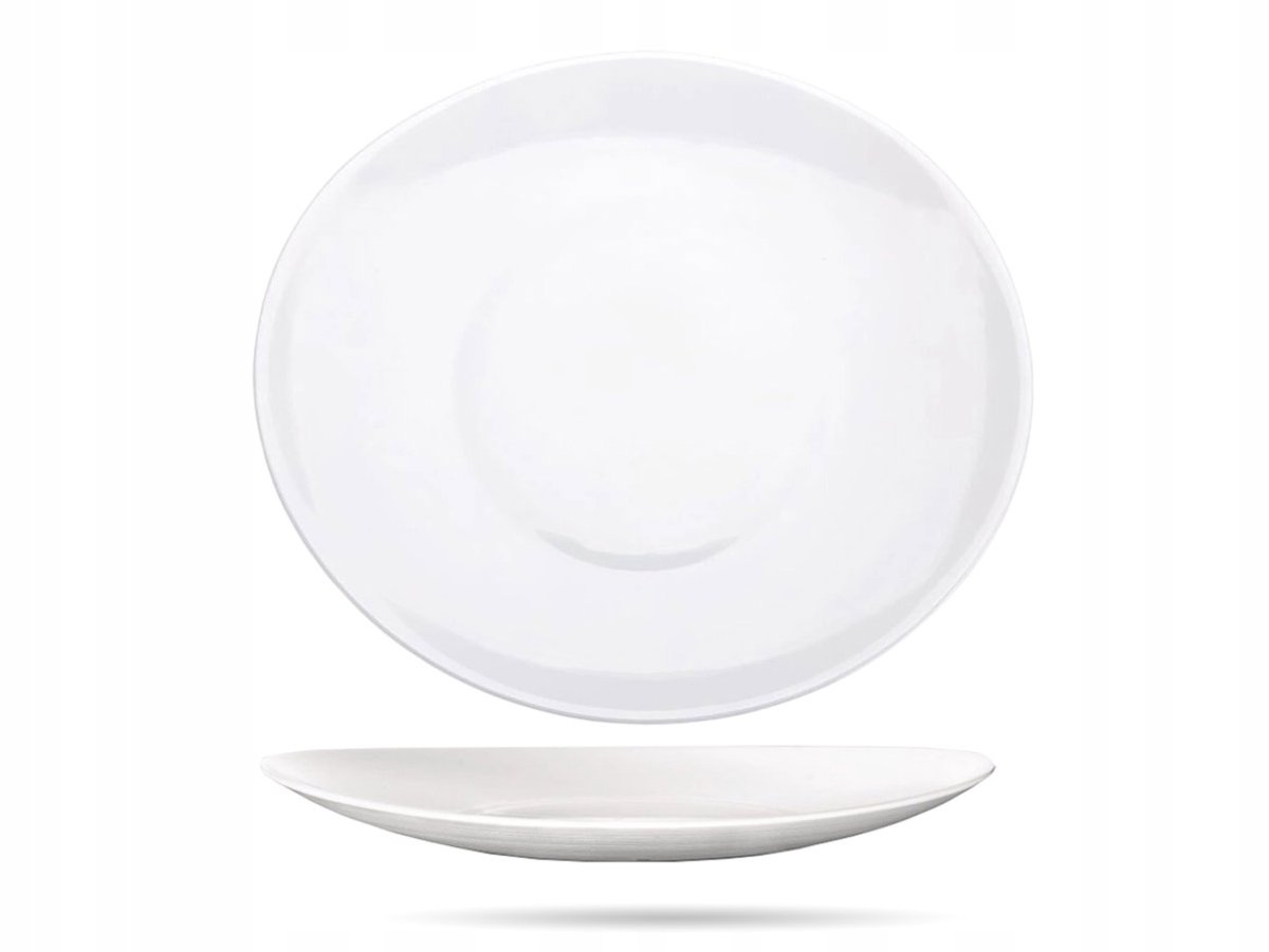 Bormioli Rocco Prometeo Ovaal Wit Bord 27x24 cm - Gehard Glas
