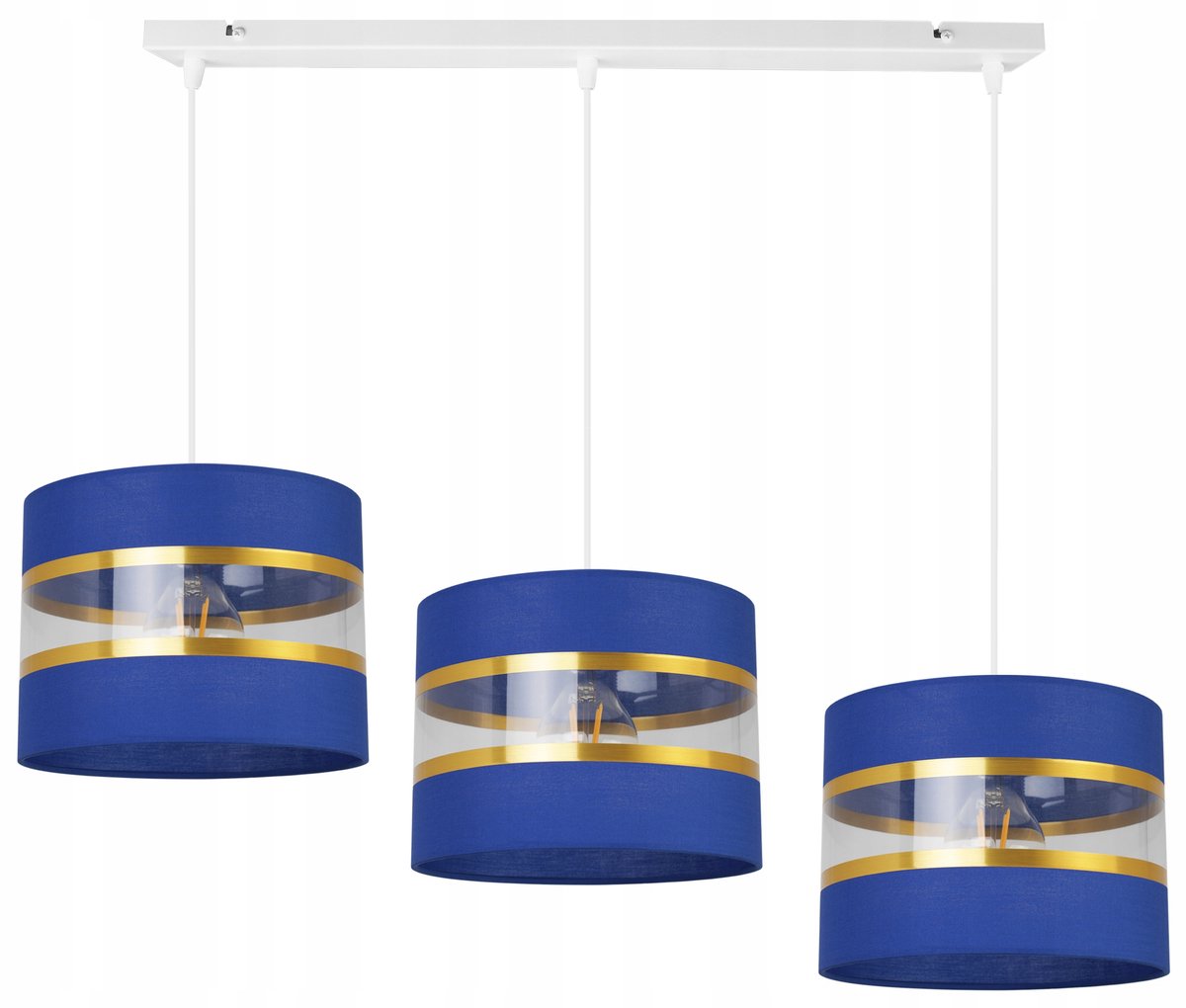 Luxe Hanglamp Goud/Marineblauw - 3 Lichtpunten - E27