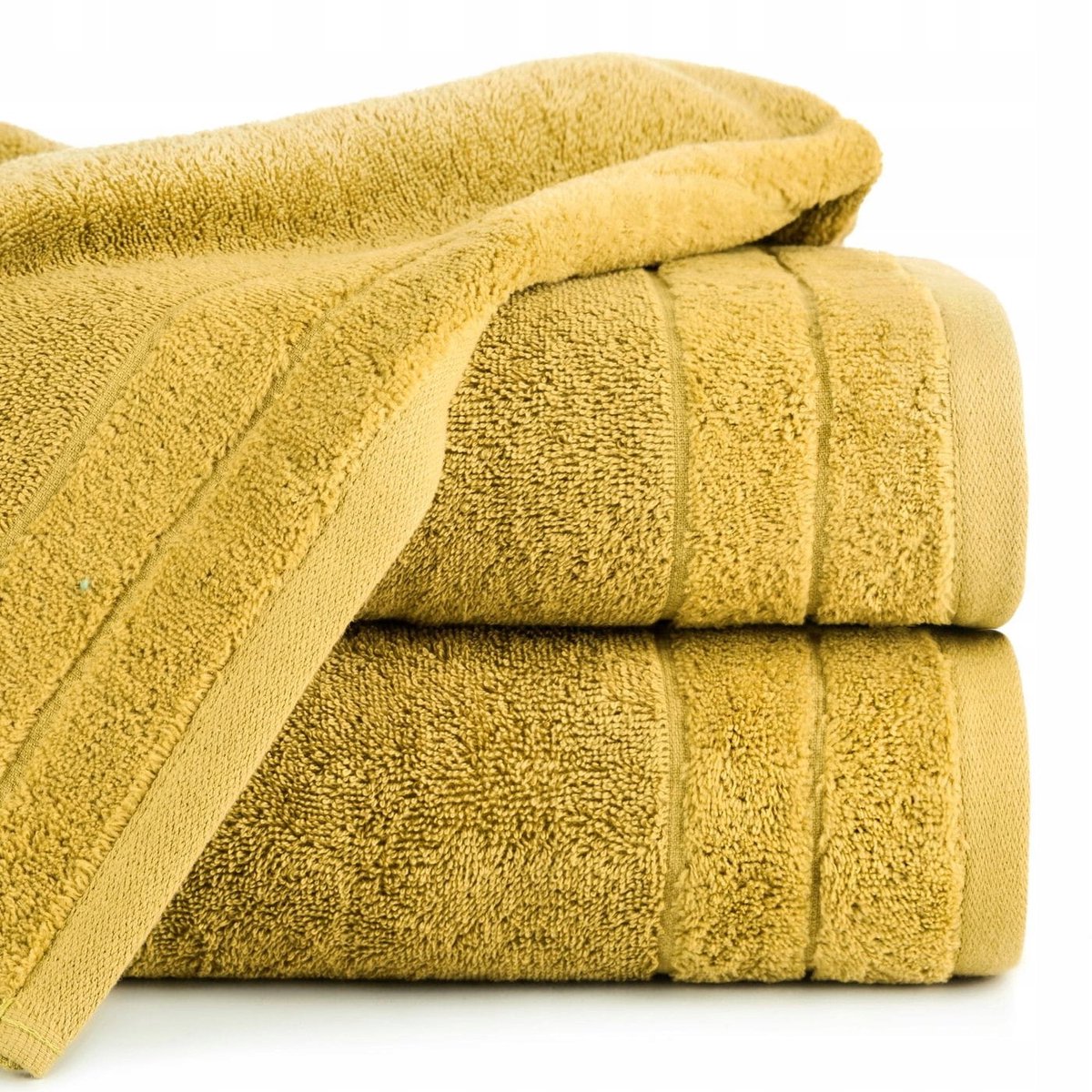 Eurofirany Damla badstof handdoek 50x90 cm mosterdgeel