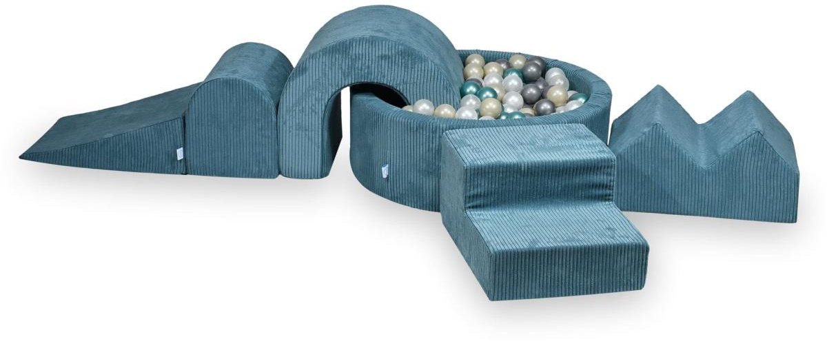 Foam speelset met rond ballenbad 90x30 Corduroy + 5 elementen