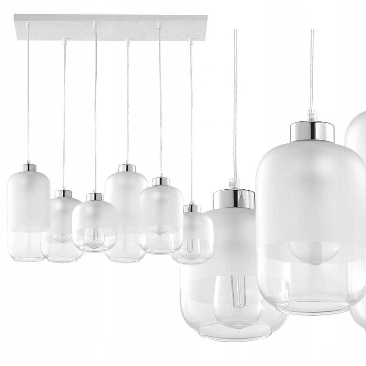 TK Lighting Marco Zilver hanglamp 6xE27 35cm breed