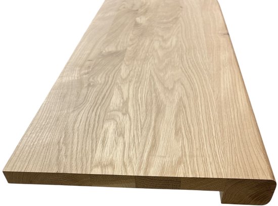 Foto: Overzet vensterbank eiken afgeronde hoeken 250 x 29cm vensterbank hout eiken rustiek en sfeervol overzetmodel
