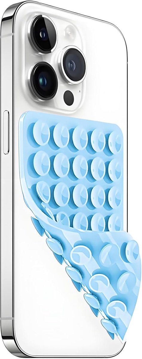 Silicone Suction Cup Telefoonhouders Licht Blauw - siliconen telefoonhoes met zuignap - handsfree telefoon grip - silicone telefoonhouder voor iPhone en Android