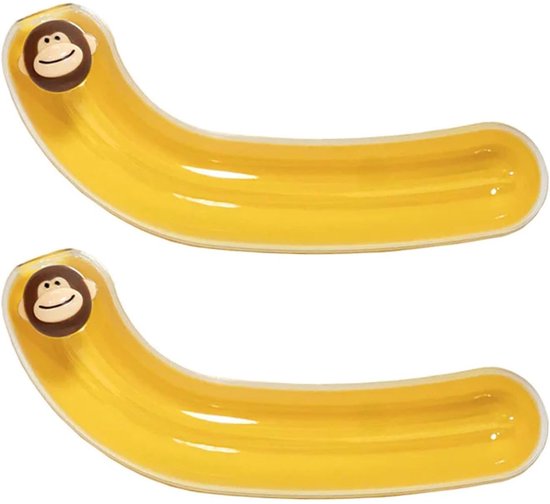 Set de 2 - Boîte à bananes - Boîte de rangement alimentaire - Met clip 223x50mm - Jaune