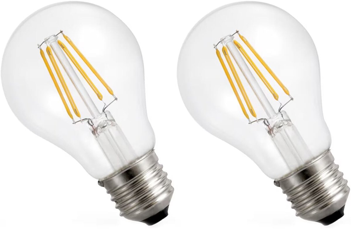 Spectrum LED Lamp A60 E27 - 8.5W - 230V - 1200 Lumen - 4000K Neutraal Wit - Ø60mm - Voor Plafondlamp, Tafellamp of Vloerlamp - 2 stuks