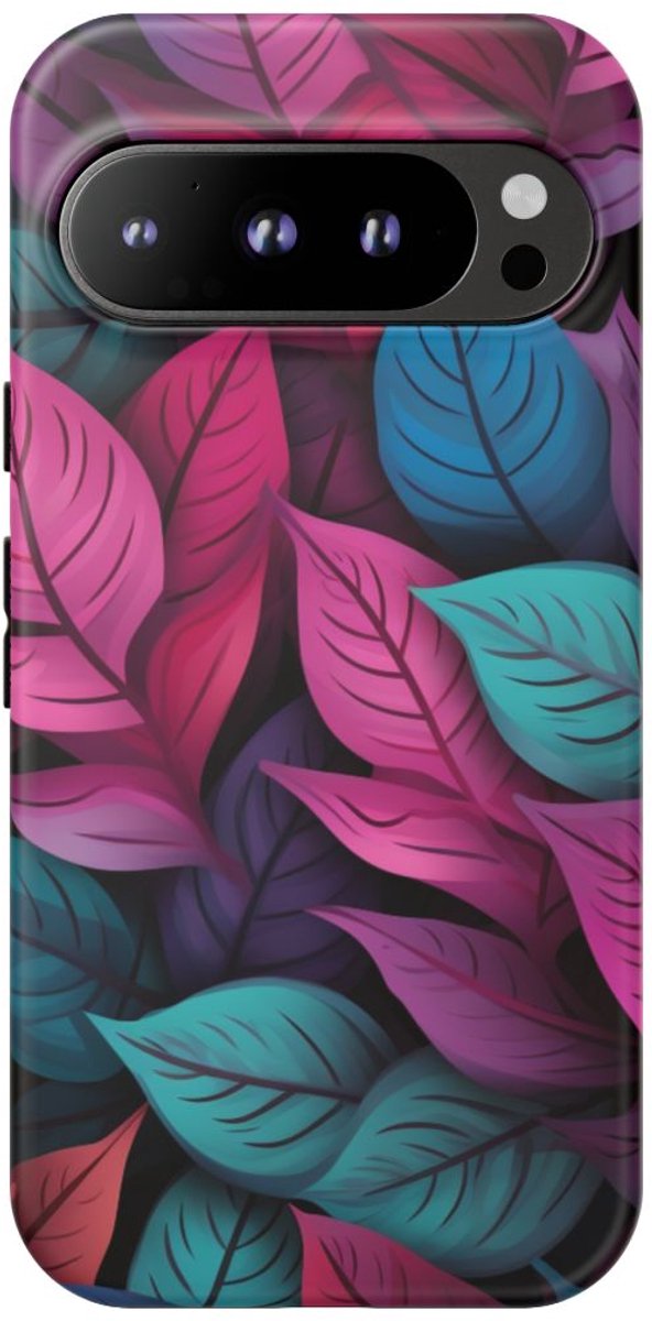 Kleurrijk Abstract Bladerenpatroon – Telefoonhoesje Geschikt voor Google Pixel 9 Pro