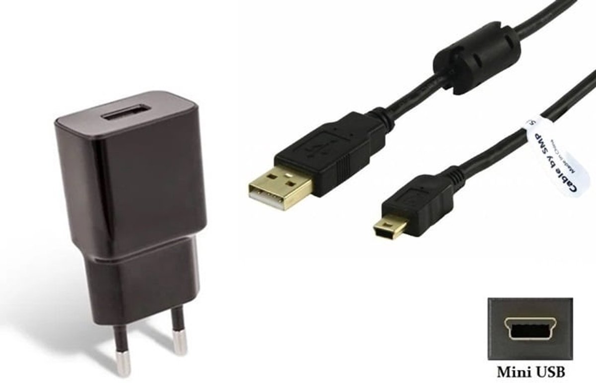OneOne 2A lader + 1,8m extra sterke Mini USB kabel. Universele oplader adapter past op Garmin GPSMAP 276Cx, 296, 495, 60, 60CSx, 60Cx, 62, 62s, 62sc, 62st, 62stc, 64, 64s, 64st, 64sx, 64x, 65, 65s, 695, 78, 78s