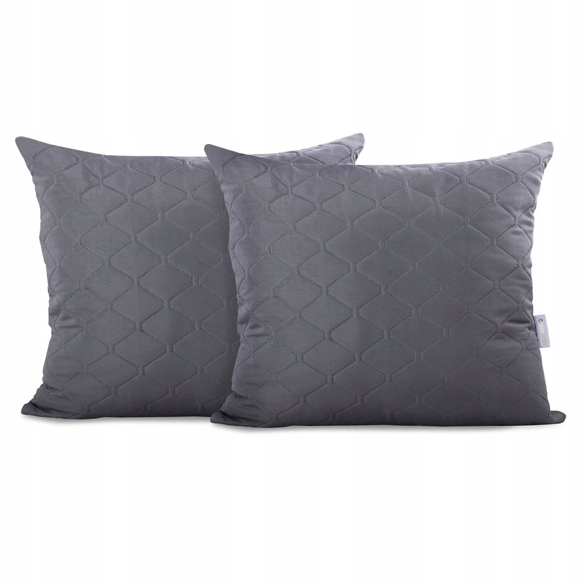 RESTILO Gewatteerde kussensloop Staal 50x60cm - 2 stuks