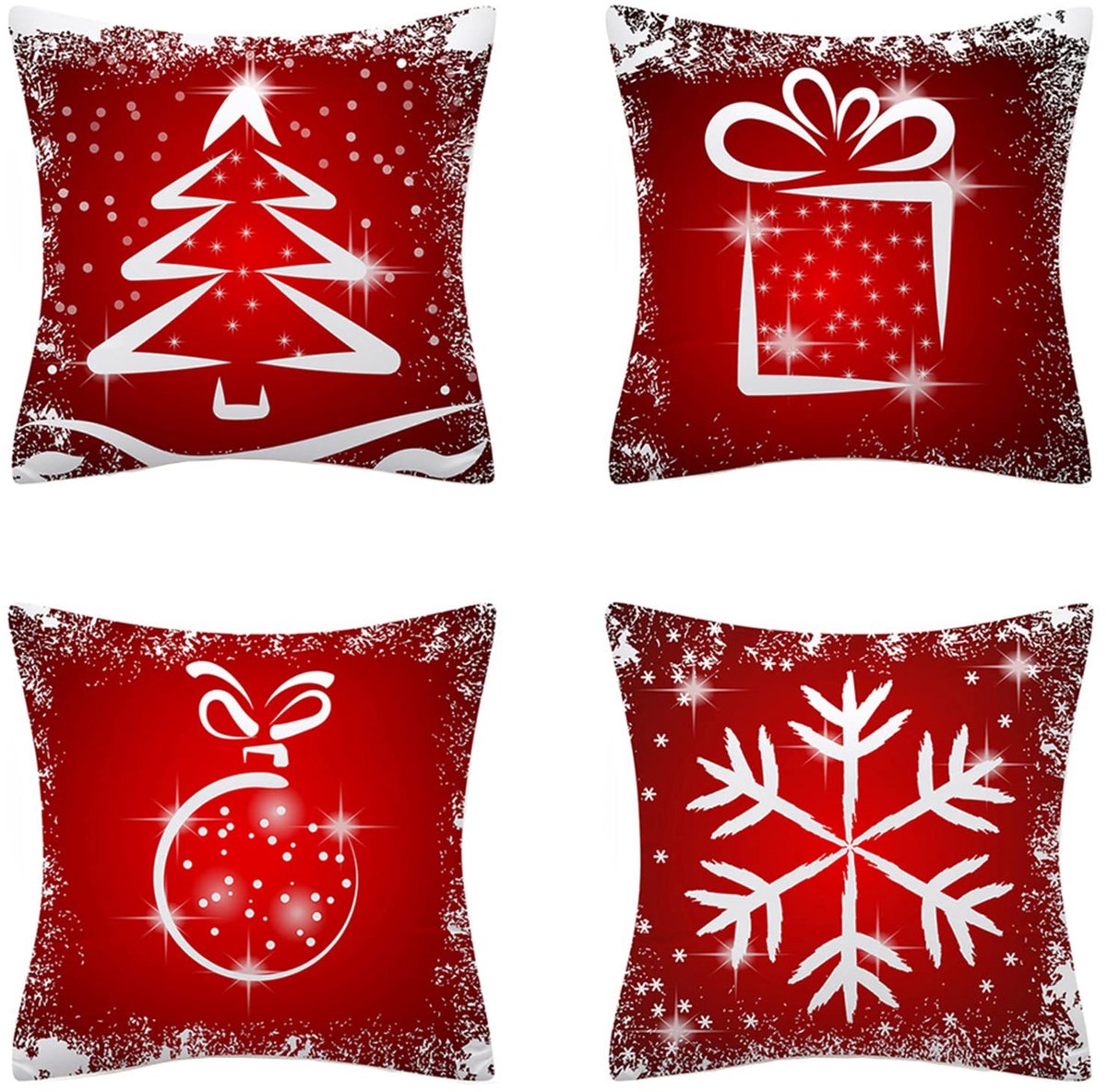 Unyqoos Decoratieve kussenhoezen voor kerst in rood, perfect voor elke kamer