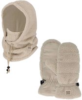 Heatkeeper Dames Winter Thermo Set - Balaclava + Wanten - Teddy - Off White - One Size