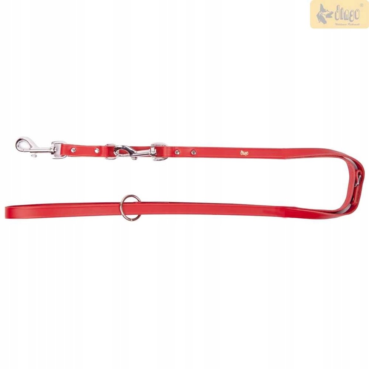 Dingo Verstelbare Leren Hondensnoer 1x200cm Rood