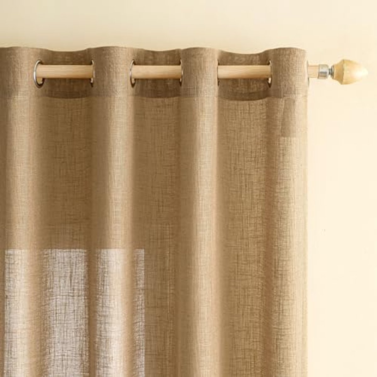 Linnenlook Gordijnen met Oogjes - Semi-transparant voor Woonkamer en Kinderkamer - Set van