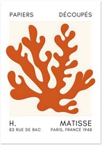 Matisse – Formes de fleurs de sel affiche orange A4 21x29,7 cm