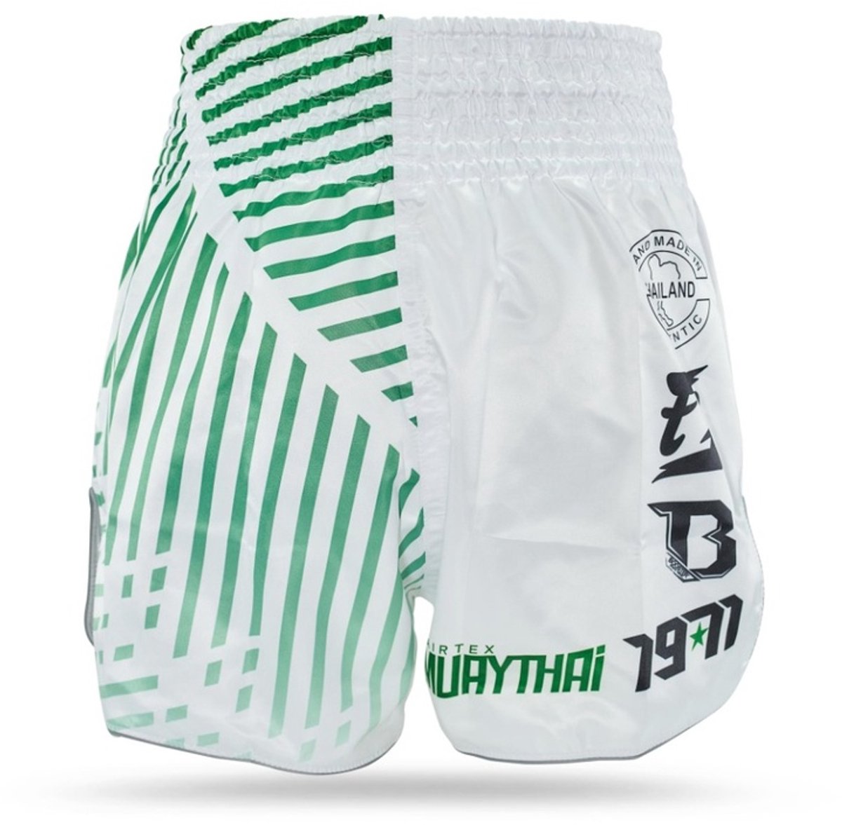 Fairtex x Booster FXB TBT Racer - Muay Thai short - L - Wit / Groen