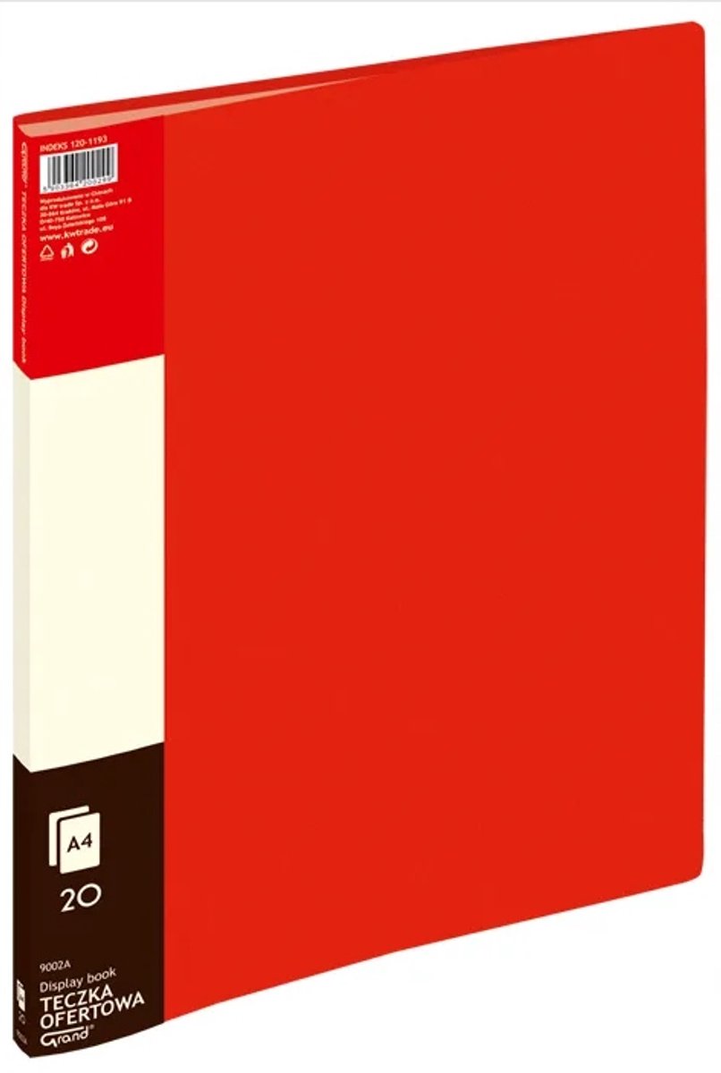 Grote Kaart A4 20 Hoesjes Rood - Documentorganizer