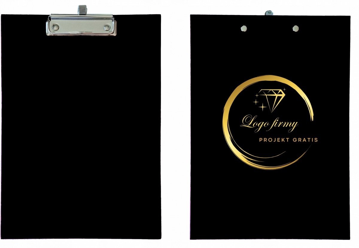 Zwarte A4 Klembord met Pennenhouder en Logo - Zwart