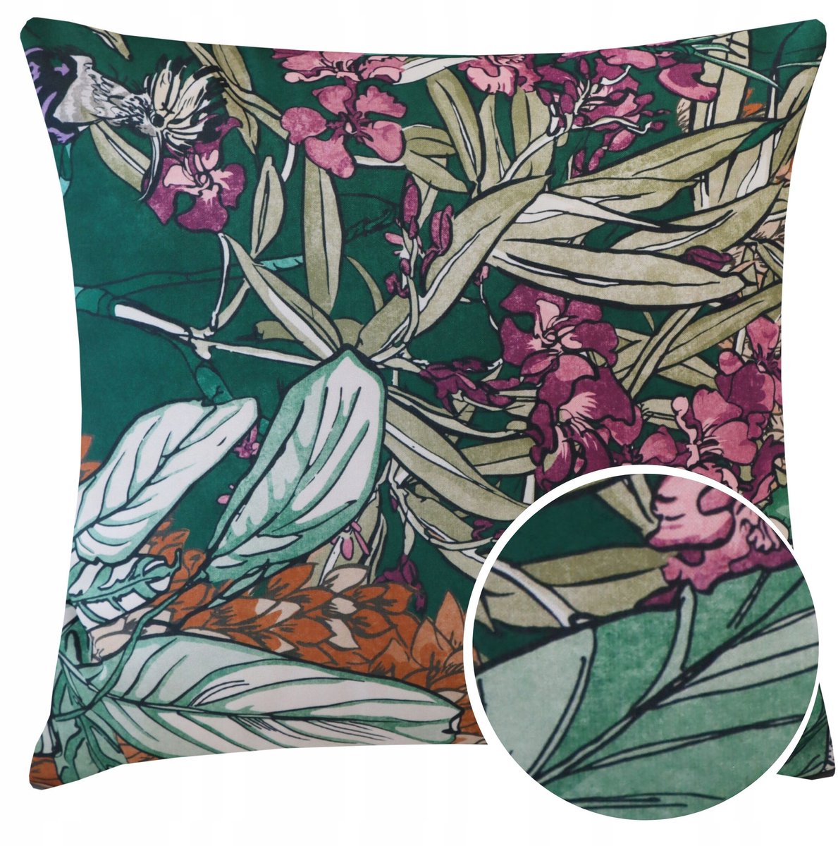 Decoratieve Kussenhoes 45x45cm - Bloemendruk - Binnen & Buiten