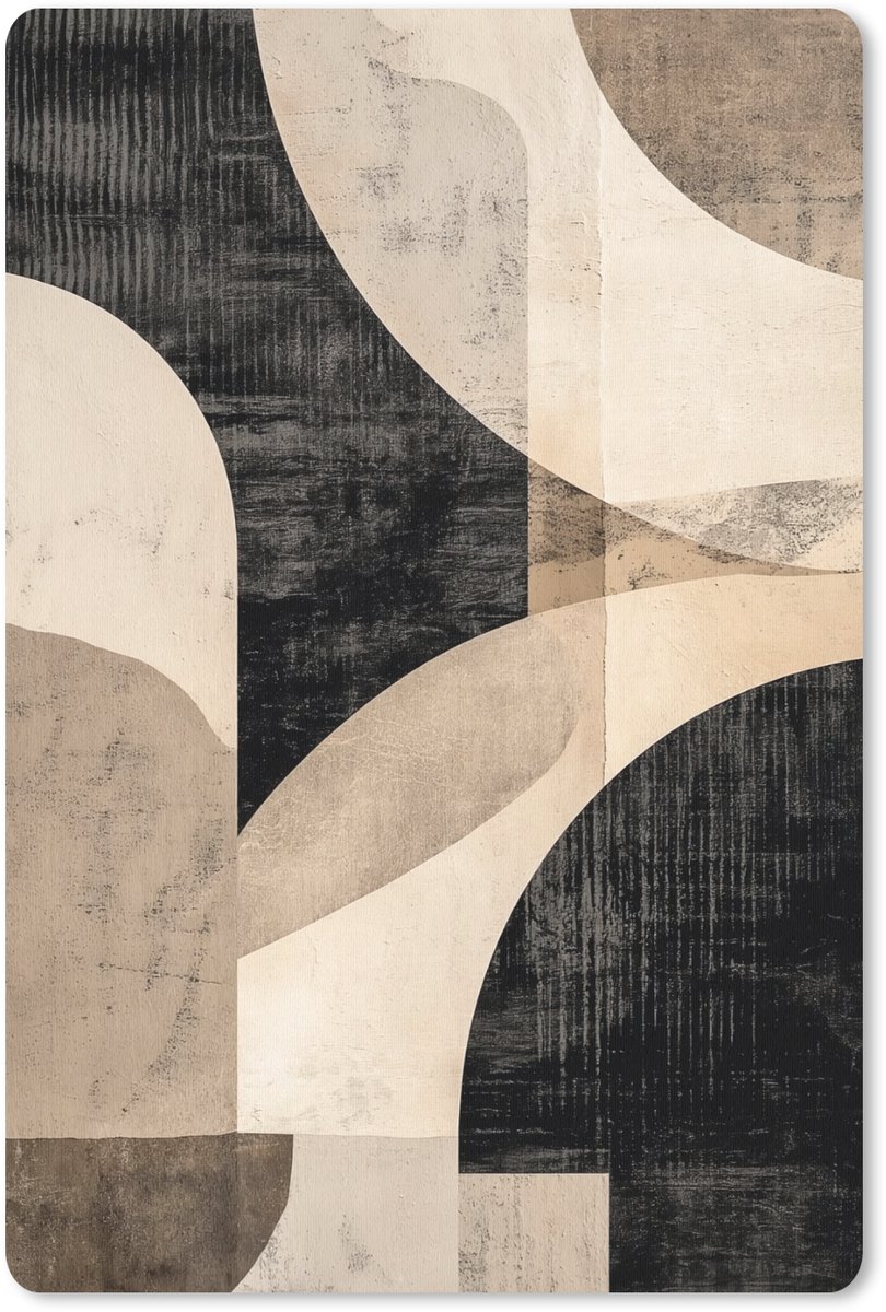 Muismat 18x27 cm - Mousepad Abstract - Vormen - Modern - Beige - Muismatten