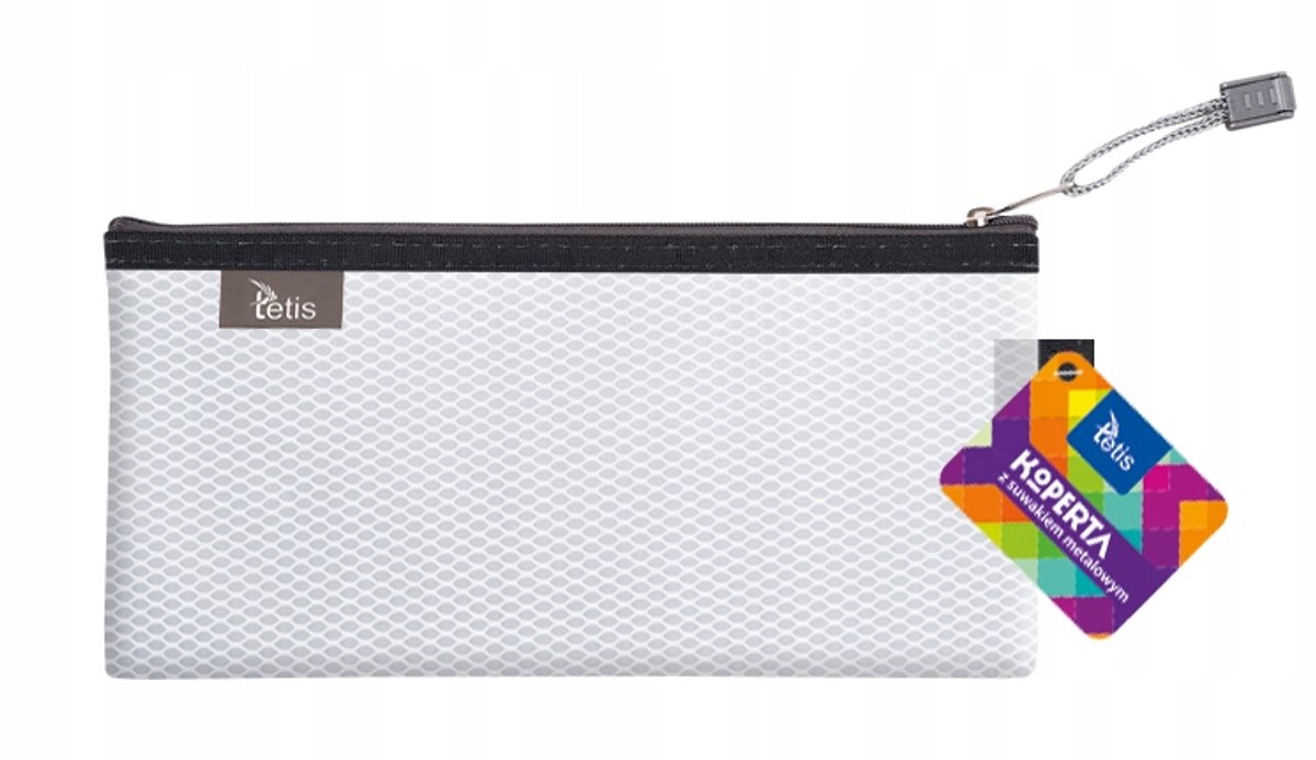Tetis BT609-B Documentenkaart met Rits, 24x12 cm, Wit