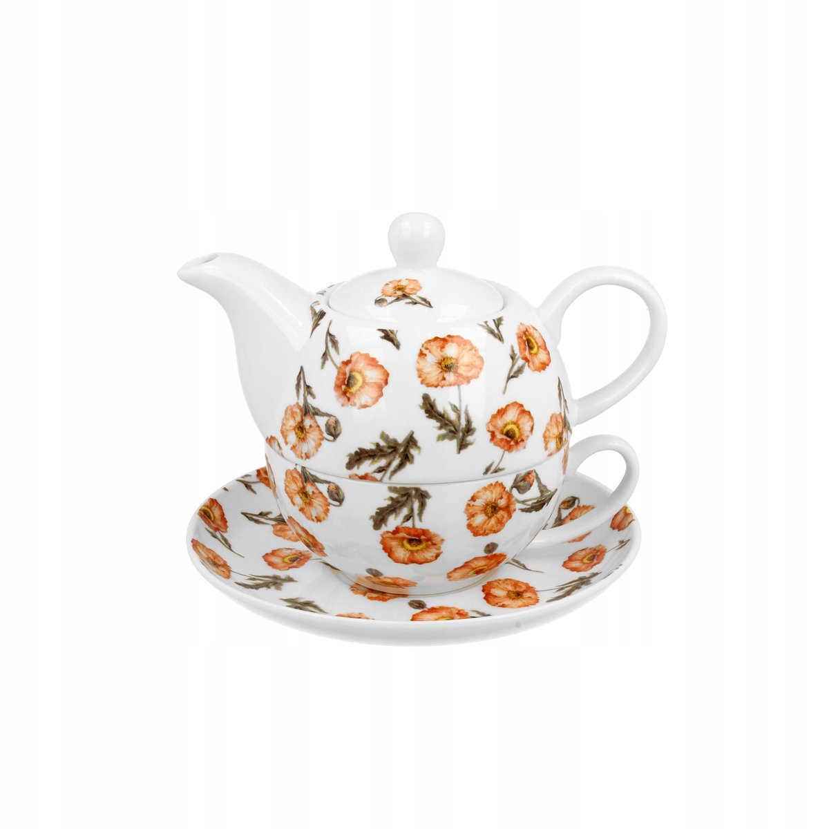 Theepot met kopje 'Wild Poppies' - Porselein - 350ml
