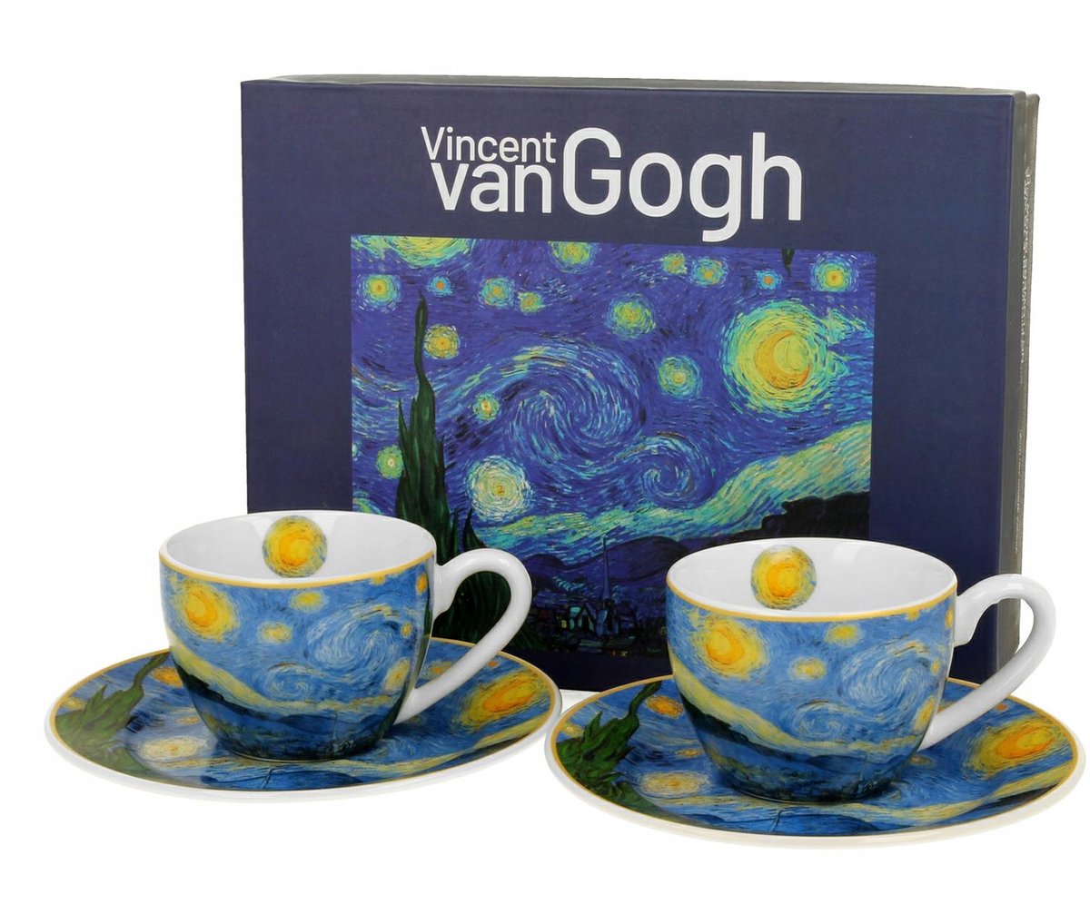 Van Gogh Sterrennacht Espressokopjes Set (2x 90ml) - Artistiek Cadeau