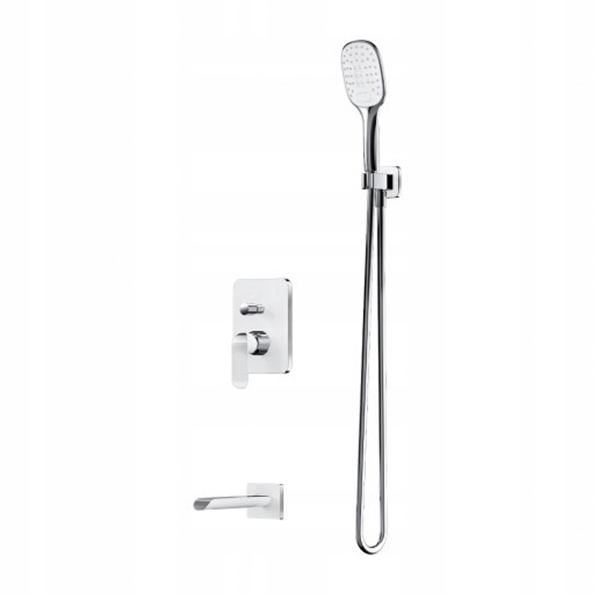 Omnires Sacramento Douche-Badkraan Set Inbouw Wit Chroom