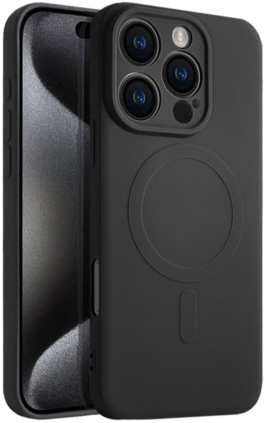 Casify Siliconen Hoesje geschikt voor MagSafe iPhone 16 Pro Hoesje - Zwart
