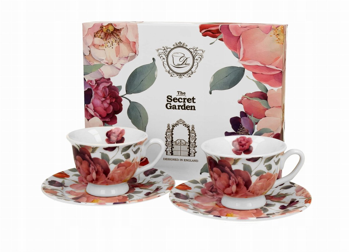Duo Espressokopjes Royal Spring Rose - Set van 2