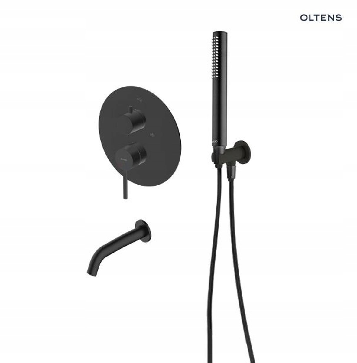 Oltens Rann Douche-Badkraan Set Inbouw Zwart Mat