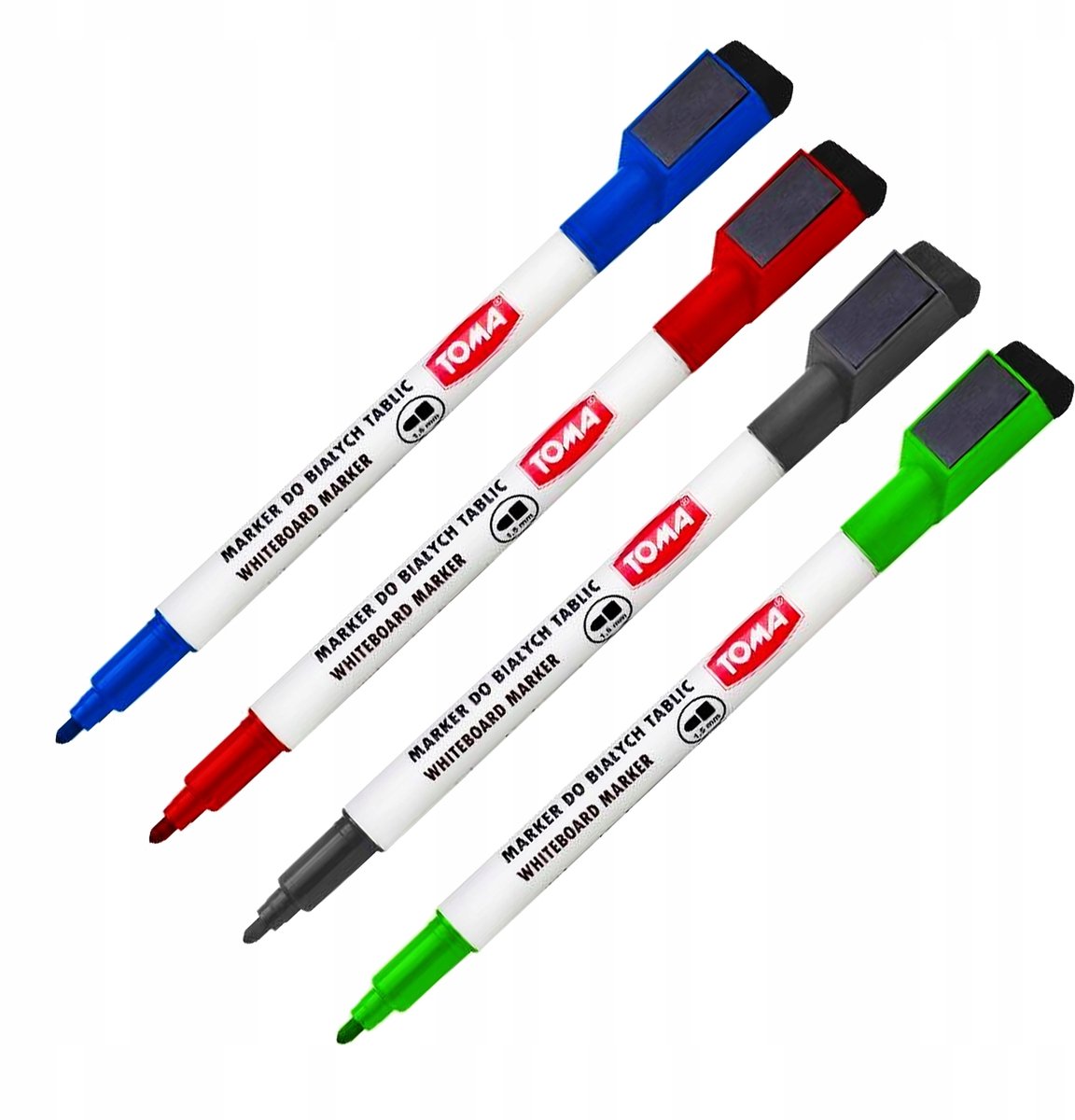 Toma whiteboardmarkers met magneet en gum - Set van 4