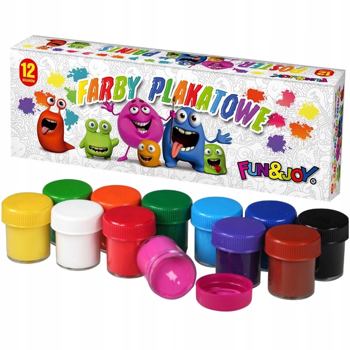 FUN & JOY Plakkaatverfset - 12 kleuren x 20 ml