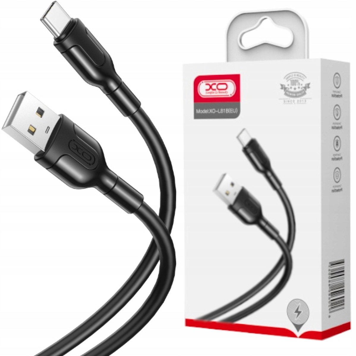 USB-C Kabel 1m Zwart - Laden & Dataoverdracht 2.1A