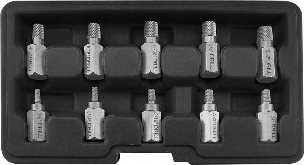 Set Schroefverwijderaars 3-11mm - 10 Delig