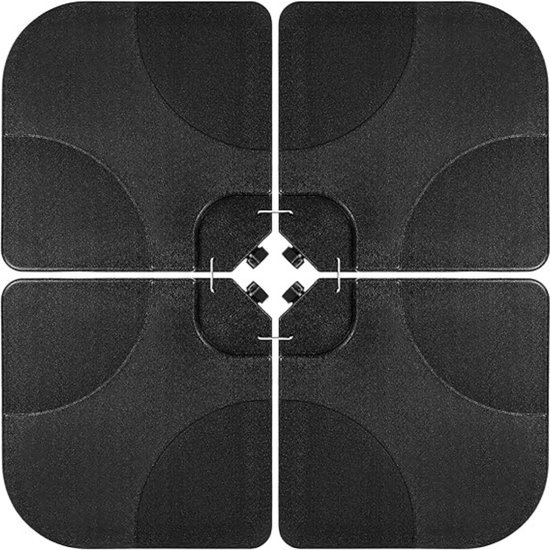 ADSafety Parasoltegels - Voor Kruisvoet/Zweefparasol - Parasolvoet 4-delig - Parasolhouder - Vulbaar tot 80KG - Kunststof - Antraciet