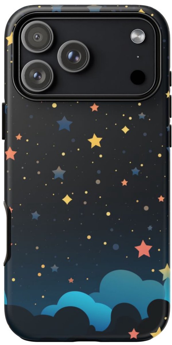 Kleurrijke Sterrenhemel met Wolken – Telefoonhoesje Geschikt voor iPhone 17 Pro Max