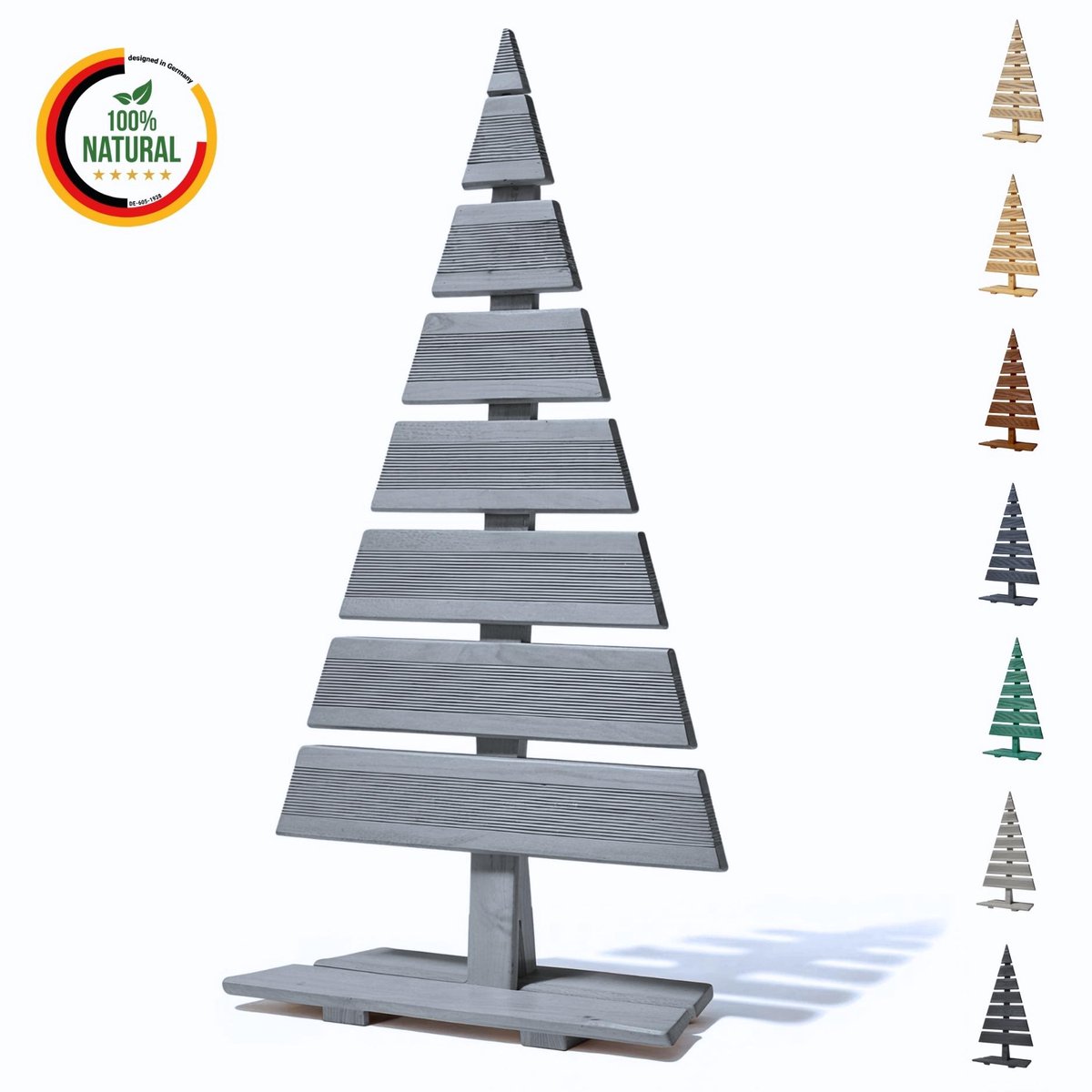 Floranica houten kerstboom natuurlijke den 90x45 cm kerstdecoratie grote houten boom van larikshout handgemaakt groot grijs