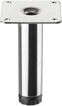 SOTECH-meubelpoot LIMA Hoogte 100 mm, Ø 25 mm In hoogte verstelbaar 10 mm Glanzend chroom Vitrinepoot Sokkelpoot Kastpoot