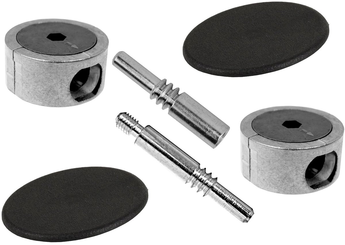 SOTECH paneelverbinder FUERTE 114 mm met zwart kunststof deksel, metalen meubelbeslag, rompverbinder, kastverbinder, set verbindingsbeslag voor paneelverbindingen