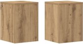 vidaXL - Plantenstandaards - 2 - st - 25x25x35 - cm - hout - artisanaal - eiken