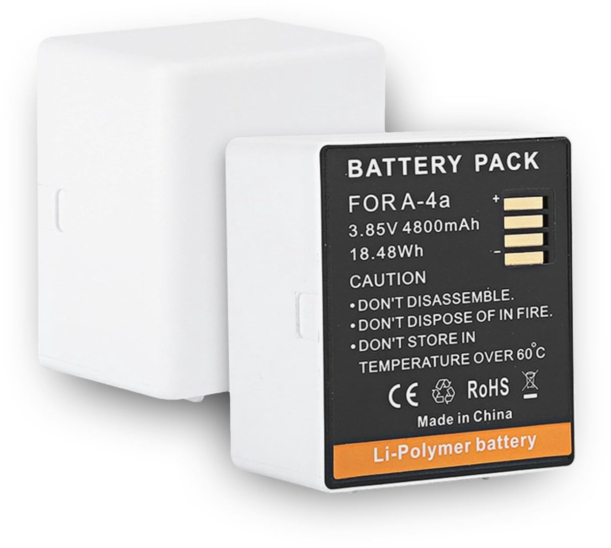 2-delige A4a-accupack, 4800 mAh-accu voor Ultra, Ultra 4k, VMA5400-10000S-308-10069-01, oplaadbare reserveaccu