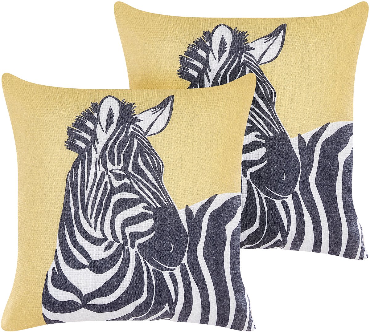 Beliani MANKETTI - Sierkussen set van 2 - Geel - 45 x 45 cm - Polyester