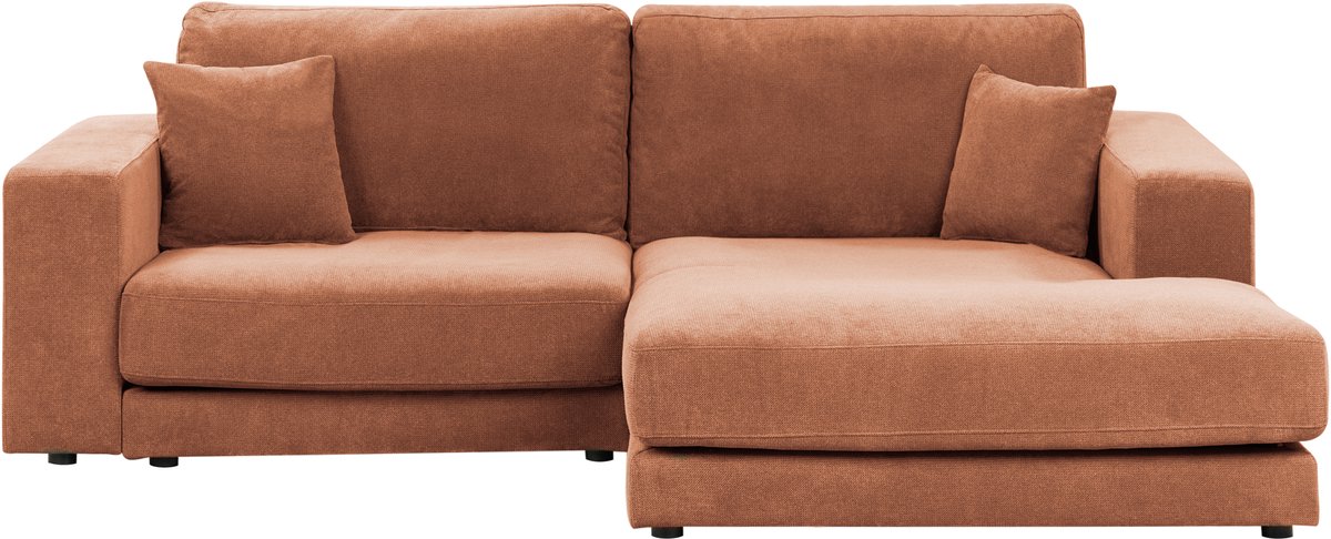 Beliani LOFOTEN - Hoekbank 3-zits - Lichtrood - Linkszijdig - Polyester