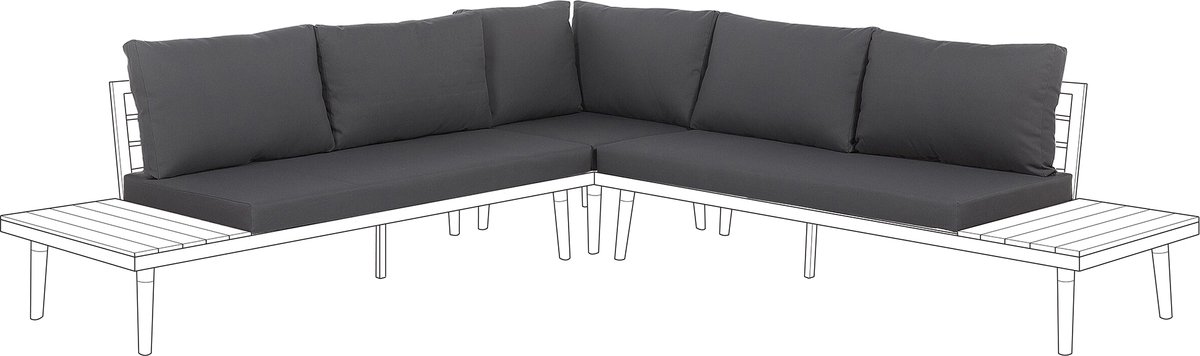 CORATO - Tuinkussenhoezen set - Grijs - Polyester