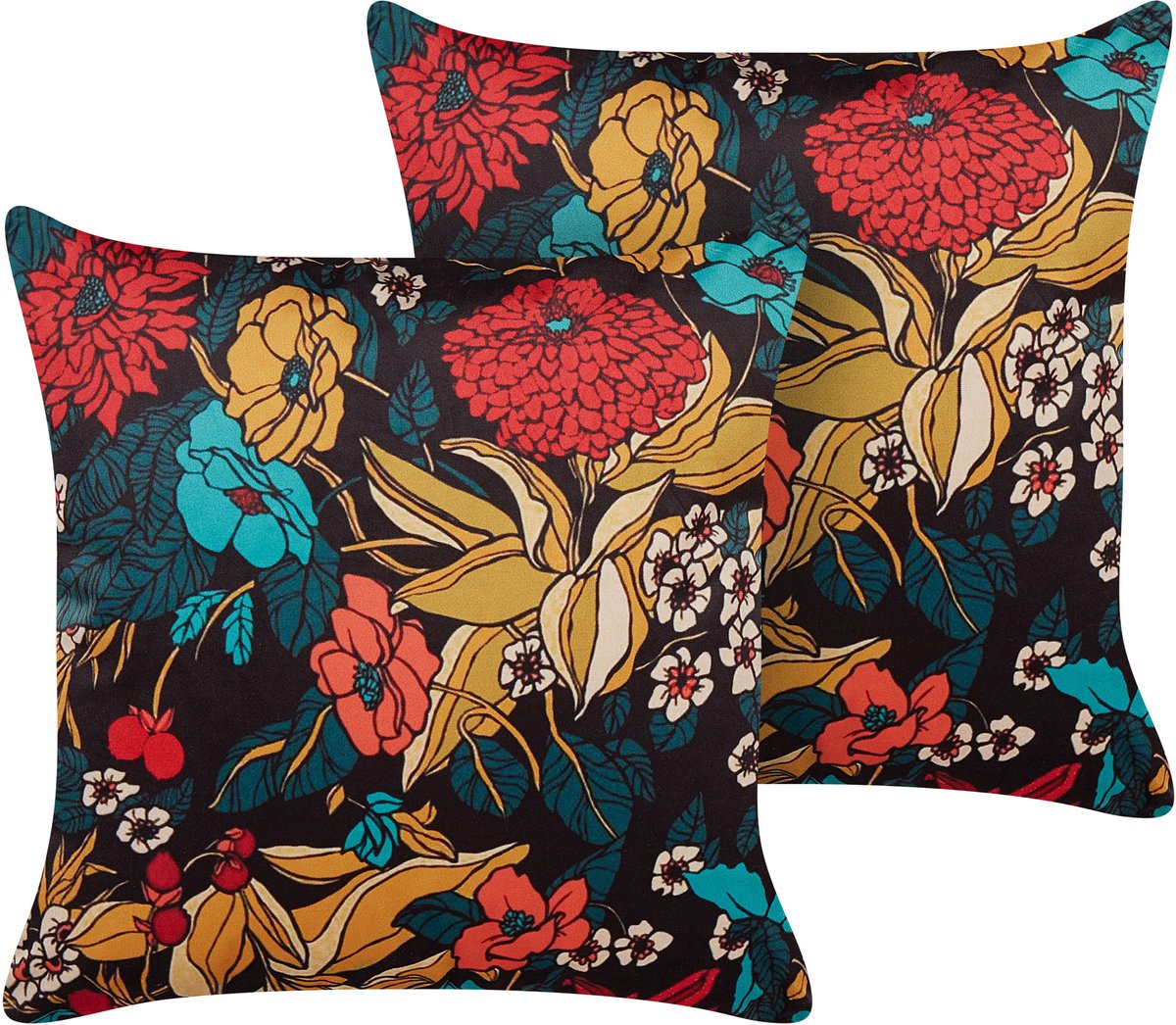 PROTEA - Sierkussen set van 2 - Multicolor - 45 x 45 cm - Fluweel